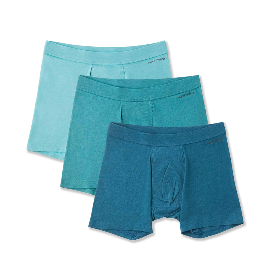 Quick Dry Action Blend Cotton Boxer Briefs (3-Pack)