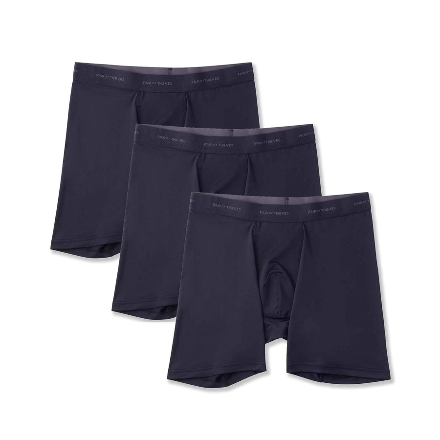 Quick Dry Action Blend Long Boxer Briefs (3-Pack)