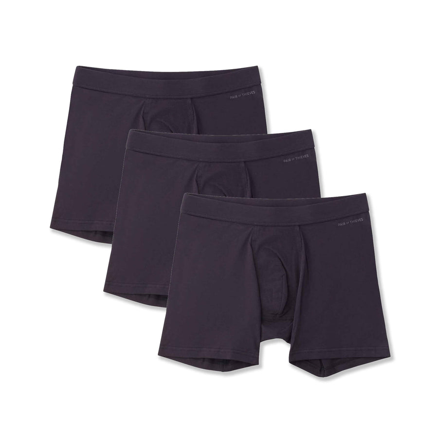 Quick Dry Action Blend Cotton Boxer Briefs (3-Pack)